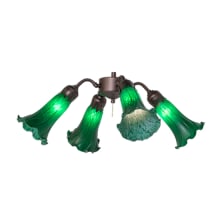 Green Tiffany Pond Lily 19" Wide 4 Light Ceiling Fan Light Kit
