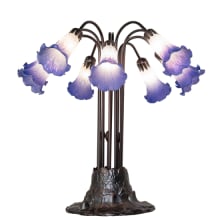 Tiffany Pond Lily 10 Light 24" Tall Buffet Table Lamp