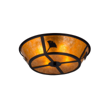 Ginkgo 4 Light 22" Wide Flush Mount Drum Ceiling Fixture with Brown Glass Shade