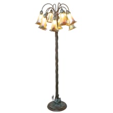 Tiffany Pond Lily 12 Light 61" Tall Buffet Floor Lamp