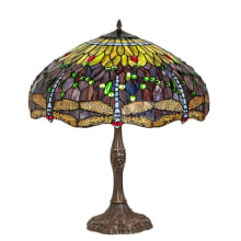 Tiffany Hanginghead Dragonfly 3 Light 26" Tall Buffet Table Lamp
