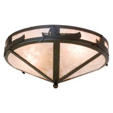 16" W Canoe At Lake Flush Mount Ceiling Fixture