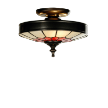 Vincent Honeycomb 3 Light 10" Wide Flush Mount Ceiling Fixture with Tiffany Glass Shade