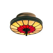 Vincent Honeycomb 3 Light 8" Wide Flush Mount Drum Ceiling Fixture with Tiffany Glass Shade
