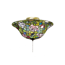 Tiffany Rosebush 3 Light 16" Wide Semi Flush Ceiling Fixture with Tiffany Glass Shade