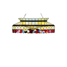 Burgundy 6 Light 32" Wide Billiard Chandelier with Tiffany Glass Shade