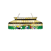 Green Billiard 6 Light 40" Wide Billiard Chandelier with Tiffany Glass Shade