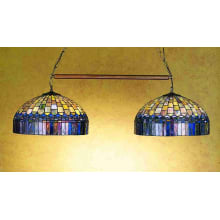 Tiffany Candice 6 Light 42" Wide Linear Chandelier with Tiffany Glass Shade