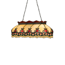 Isabella 6 Light 44" Wide Billiard Chandelier with Multi-colored Glass Shade