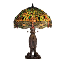 2 Light 25" Tall Tiffany Table Lamp