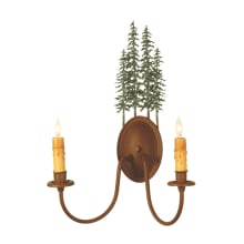 Tall Pines 2 Light 18" Tall Wall Sconce with Faux Candles