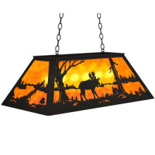 Long Moose at Lake 6 Light 17" Wide Linear Pendant