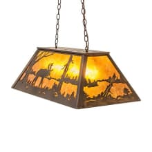 Long Moose at Lake 6 Light 17" Wide Linear Pendant