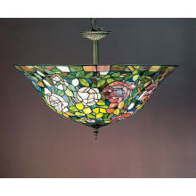 Tiffany Rosebush 3 Light 20" Wide Semi Flush Ceiling Fixture with Tiffany Glass Shade