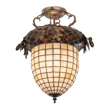 Oak Leaf and Acorn 16" Wide Semi-Flush Ceiling Fixture