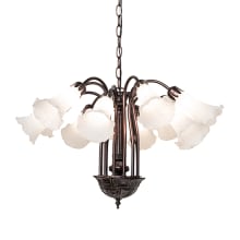 White Tiffany Pond Lily 12 Light 24" Wide Chandelier