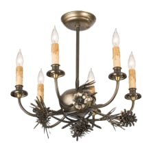 Woodland Pine 6 Light 18" Wide Taper Candle Style Chandelier
