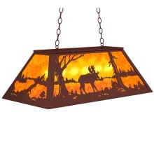 Long Moose at Lake 6 Light 17" Wide Linear Pendant