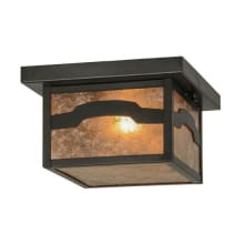 Hyde Park Mountain View 14" Wide Flush Mount Square Ceiling Fixture - Craftsman Brown Finish