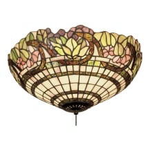 Handel Grapevine 3 Light 15" Wide Flush Mount Ceiling Fixture with Tiffany Glass Shade