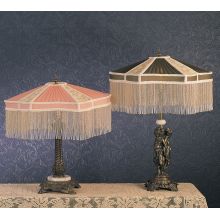 Vintage Retro 22" H Fabric & Fringe Persian Table Lamp
