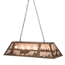 Long Buffalo at Lake 6 Light 17" Wide Linear Pendant