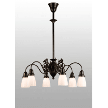 Binghamton Goblet 6 Light 27-1/2" Wide Chandelier with White Glass Shade