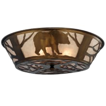 Bear on the Loose 3 Light 22" Wide Semi Flush Ceiling Fixture with Silver Mica Shade