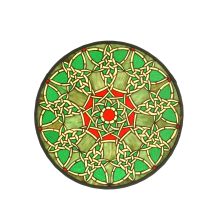 20" W X 20" H Knotwork Trance Medallion Stained Glass Window