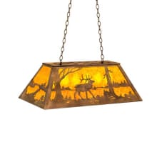 Long Elk at Lake 6 Light 17" Wide Linear Pendant