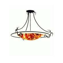 Metro Fusion 3 Light 30" Wide Semi Flush Ceiling Fixture with Multi-colored Glass Shade