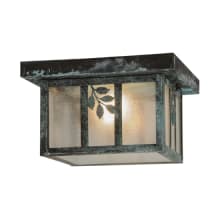 Hyde Park Sprig 14" Wide Flush Mount Square Ceiling Fixture - Verdigris Finish