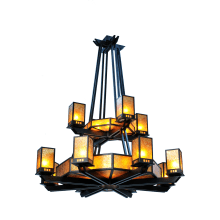 Avondale 20 Light 58" Wide Chandelier with Brown Mica Shade