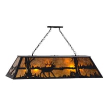 Long Elk at Lake 6 Light 17" Wide Linear Pendant