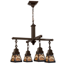Nuevo Mission 4 Light 26" Wide Chandelier with Tiffany Glass Shade