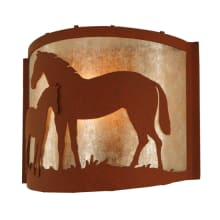 Mare and Foal 9" Tall Wall Sconce