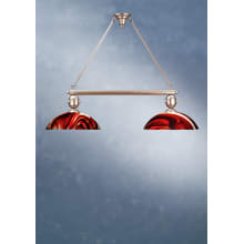 Valley View Mission 2 Light 16-1/8" Wide Linear Chandelier with Red Glass Shade