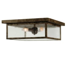 Mission Prime 3 Light 14" Wide Flush Mount Ceiling Fixture with Clear Glass Shade