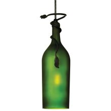 4" W Tuscan Vineyard Frosted Green Wine Bottle Mini Pendant