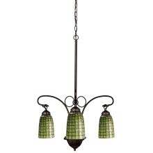 Terra Verde 3 Light 20-1/2" Wide Chandelier with Tiffany Glass Shade