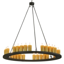 Deina 30 Light 60" Wide Wrought Iron Candle Style Chandelier