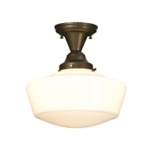 Revival Schoolhouse 12" Tall Semi-Flush Ceiling Fixture - Craftsman Brown Finish