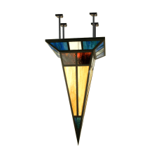 Polaris Single Light 30" Wide Semi Flush Ceiling Fixture with Tiffany Glass Shade
