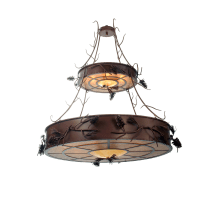 Woodland Pine 12 Light 65-1/2" Wide Chandelier with Brown Glass Shade
