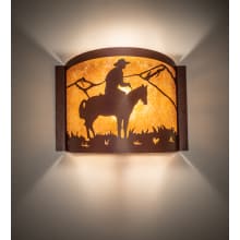 Cowboy 10" Tall Half Cylinder Wall Sconce