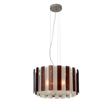 Metro Fusion 3 Light 30" Wide Drum Chandelier with White Glass Shade