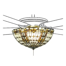 Fleur-de-lis 16" Wide Single Ceiling Fan Light Kit