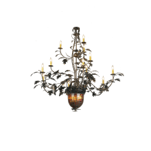 Greenbriar Oak 14 Light 63" Wide Taper Candle Chandelier