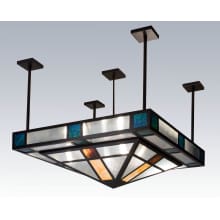 Polaris 4 Light 22-1/2" Wide Semi Flush Ceiling Fixture with Multi-colored Glass Shade