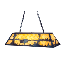 Buffalo at Lake 9 Light 23-3/4" Wide Billiard Chandelier with Yellow Glass Shade